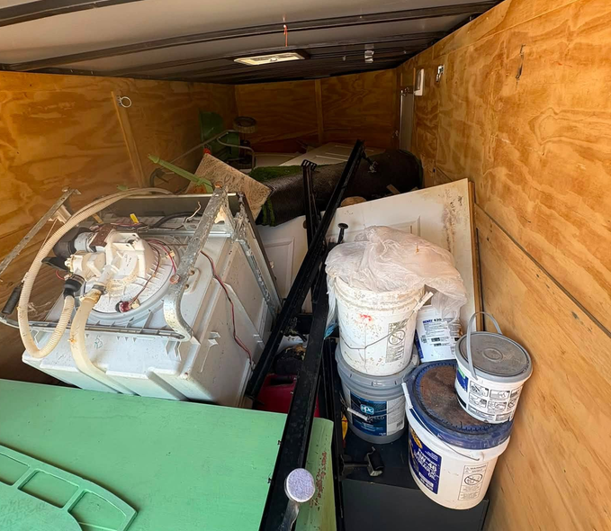 Trailer loaded for a junk removal and cleanout job